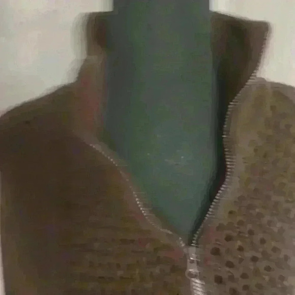 Women’s Studio Y Brown Full Front Zip Cable Knit Sweater Large - Picture 3 of 7